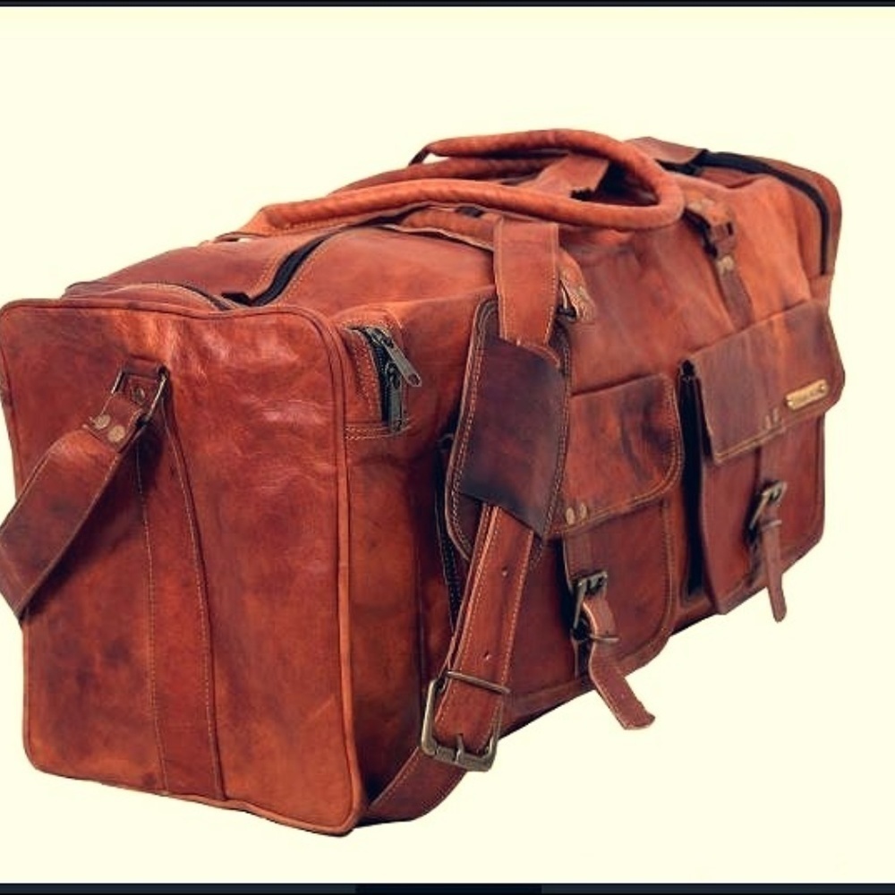Rugged, handmade durable Leather Travel Duffle Bag